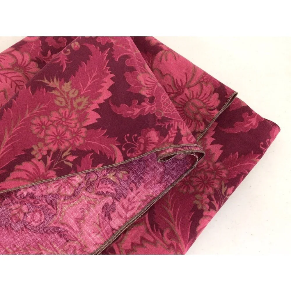 Floral Red Tablecloth 48 Inches Square